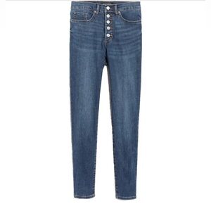 Banana Republic medium wash petite skinny jeans 28p or 6p high rise button up